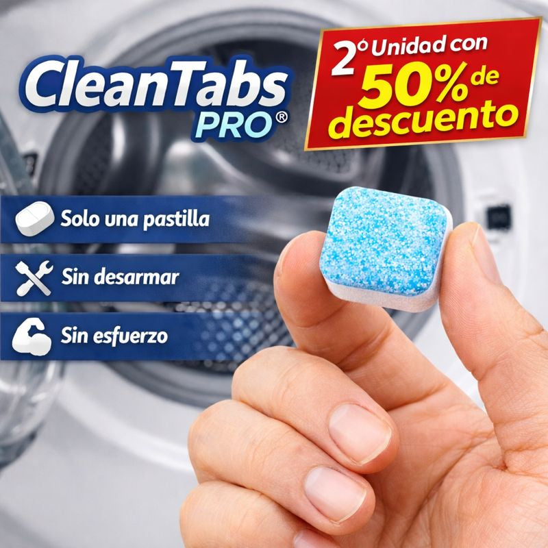 CleanTabs PRO® - Pastillas para Lavadora (12 Unidades)